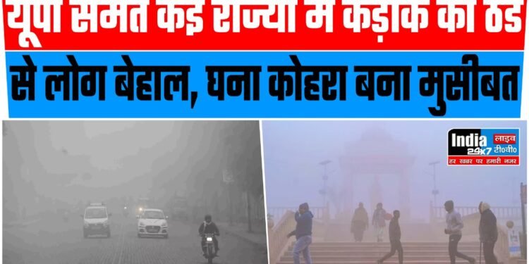 Weather Update Today : यूपी समेत कई राज्यों में कड़ाके की ठंड से लोग बेहाल, घना कोहरा बना मुसीबत