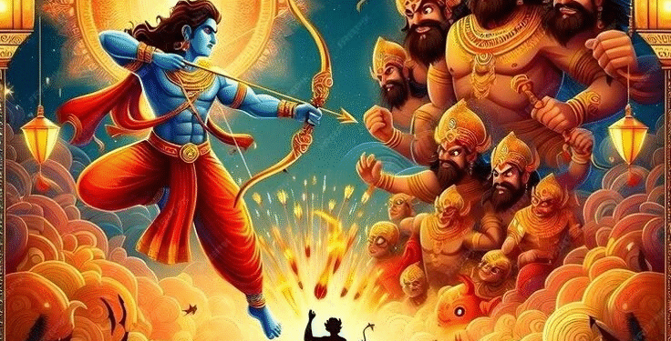 Happy dussehra poster Premium AI generated image